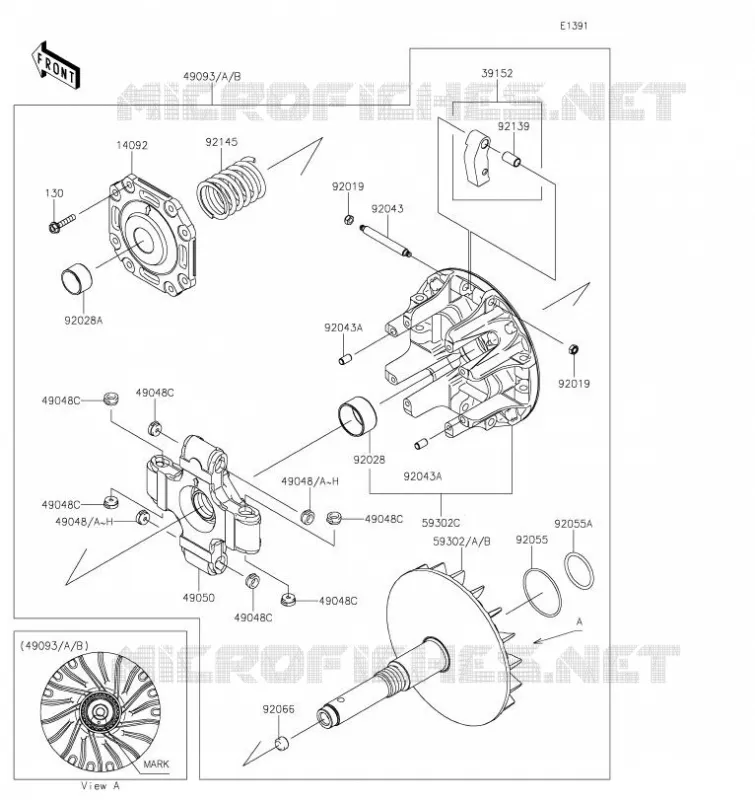 VARIATEUR Kawasaki SSV 1000 2022 MULE PRO-FXT  KAT820FNFNL