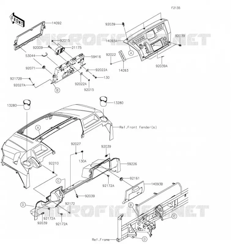 BOITE AVANT Kawasaki SSV 820 2023 MULE PRO-FXT  KAT820FPFNL