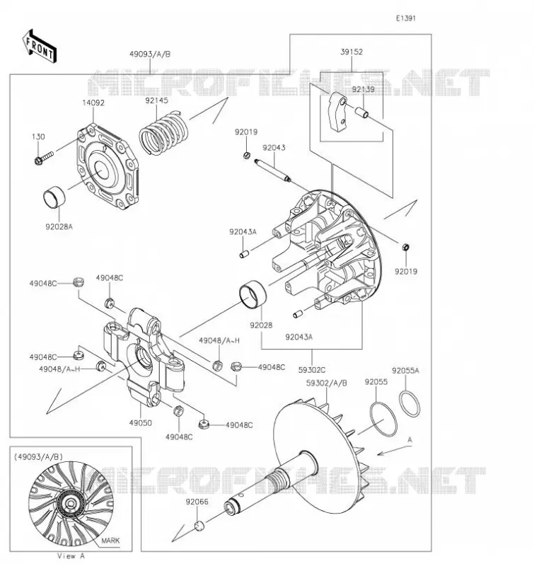 VARIATEUR Kawasaki SSV 820 2023 MULE PRO-FXT  KAT820FPFNN