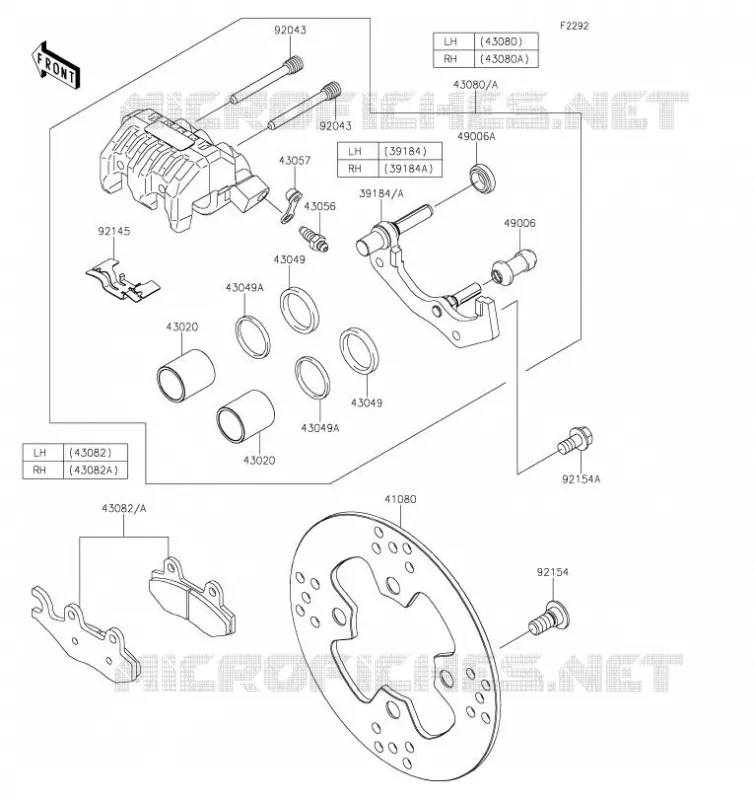 FREIN AVANT Kawasaki SSV 800 2023 TERYX4  KRF800JPFNN