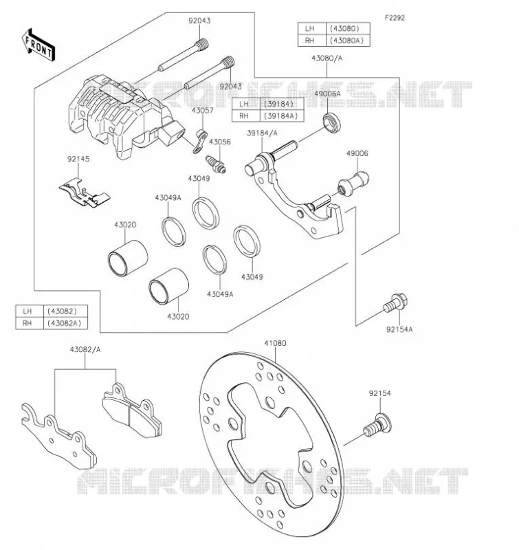FREIN AVANT Kawasaki SSV 800 2023 TERYX4  KRT800FPFNL
