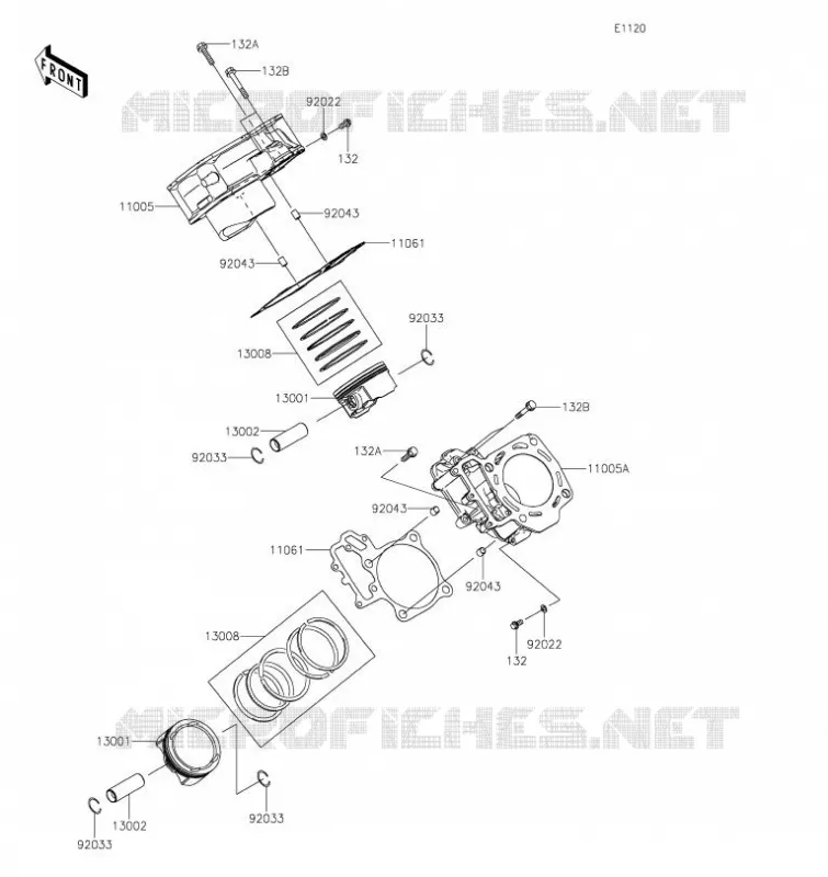 CYLINDRE/PISTON Kawasaki SSV 800 2023 TERYX4  KRT800JPFNN