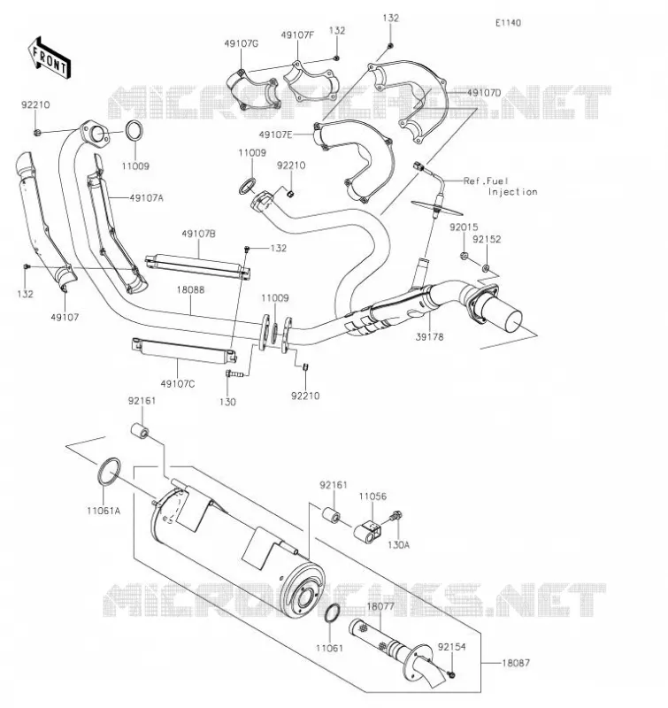 &Eacute;CHAPPEMENT Kawasaki SSV 800 2023 TERYX4  KRT800LPFNN