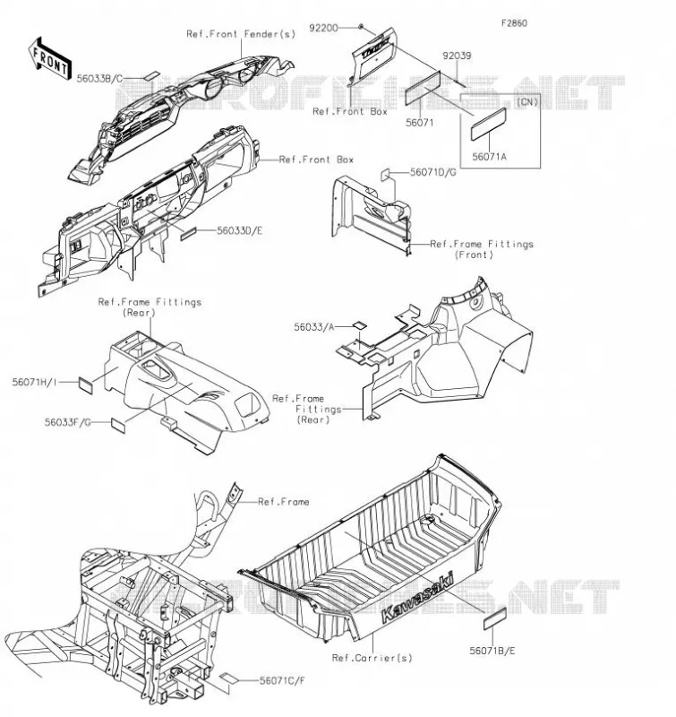 ETIQUETTES Kawasaki SSV 800 2023 TERYX4  KRT800LPFNN