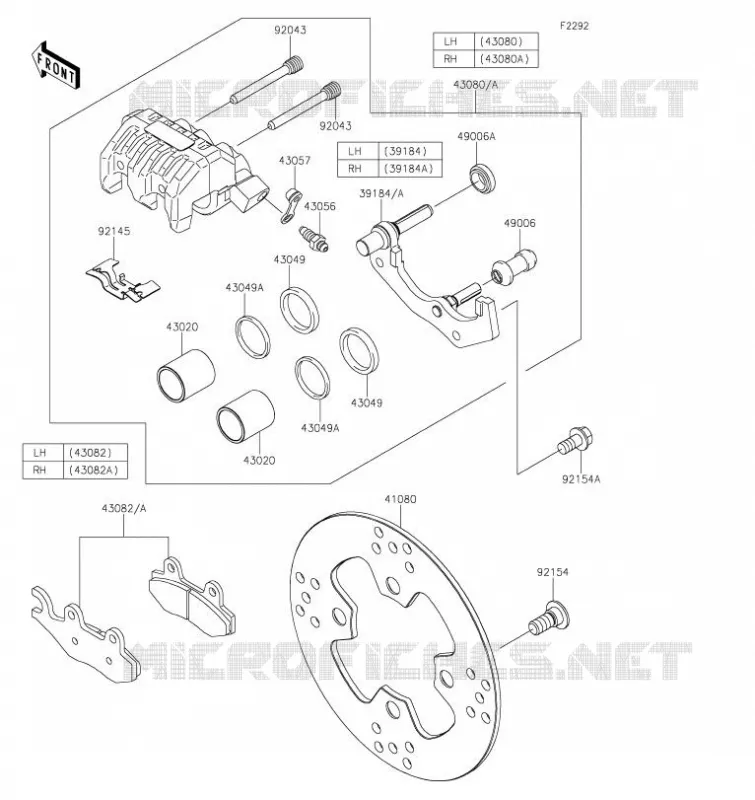 FREIN AVANT Kawasaki SSV 800 2023 TERYX4  KRT800LPFNN