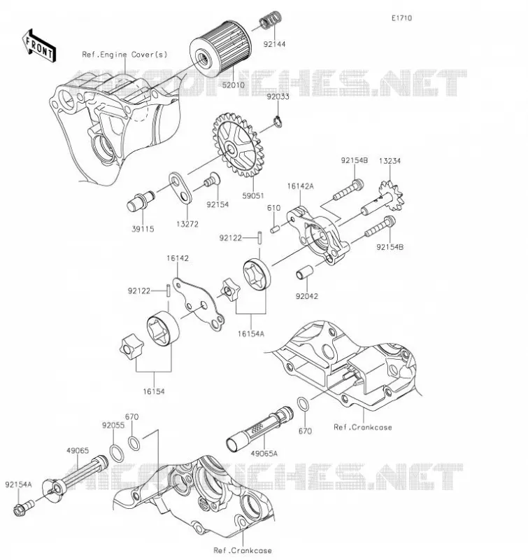 POMPE A HUILE Kawasaki TOUT-TERRAIN 250 2023 KX250  KX252CPFNN