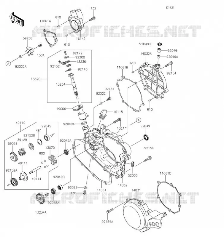 COUVERCLES MOTEUR Kawasaki TOUT-TERRAIN 85 2023 KX85 L  KX85DPFNN
