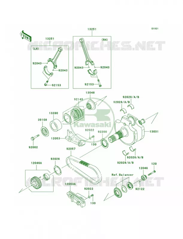 Crankshaft Kawasaki MOTOS 2000 2007 Vulcan 2000  VN2000A7F