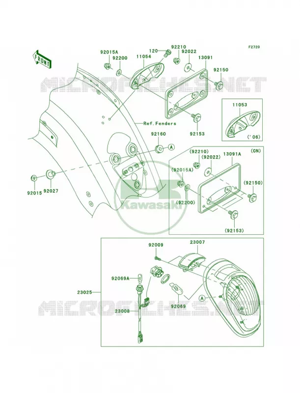Taillights Kawasaki MOTOS 2000 2007 Vulcan 2000  VN2000A7F