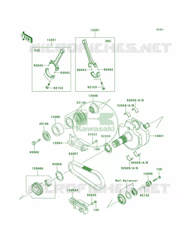 Crankshaft Kawasaki MOTOS 2000 2007 Vulcan 2000 Classic  VN2000E7F