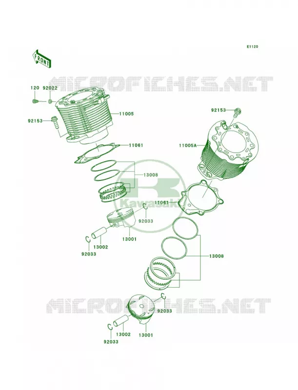 CylinderPistons Kawasaki MOTOS 2000 2007 Vulcan 2000 Classic  VN2000E7F