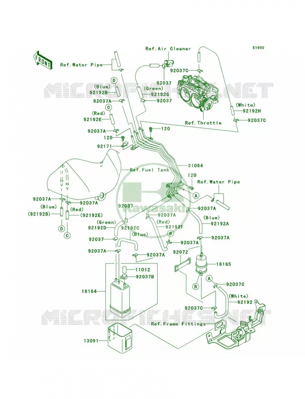 Fuel Evaporative SystemCA Kawasaki MOTOS 2000 2007 Vulcan 2000 Classic  VN2000E7F