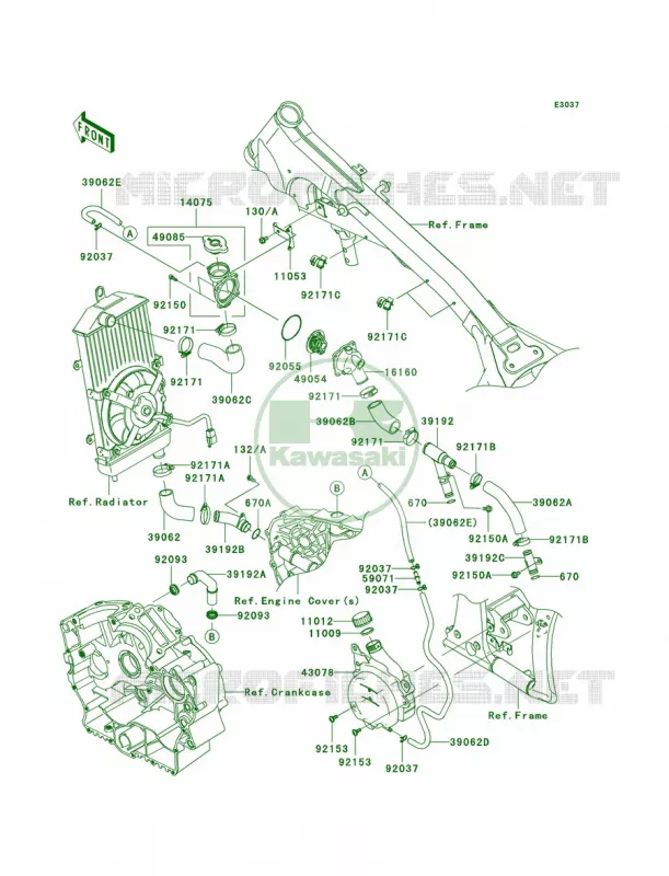 Water Pipe Kawasaki MOTOS 900 2007 Vulcan 900 Classic  VN900B7F