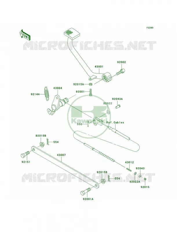 Brake PedalTorque Link Kawasaki MOTOS 500 2006 Vulcan 500 LTD  EN500C6F