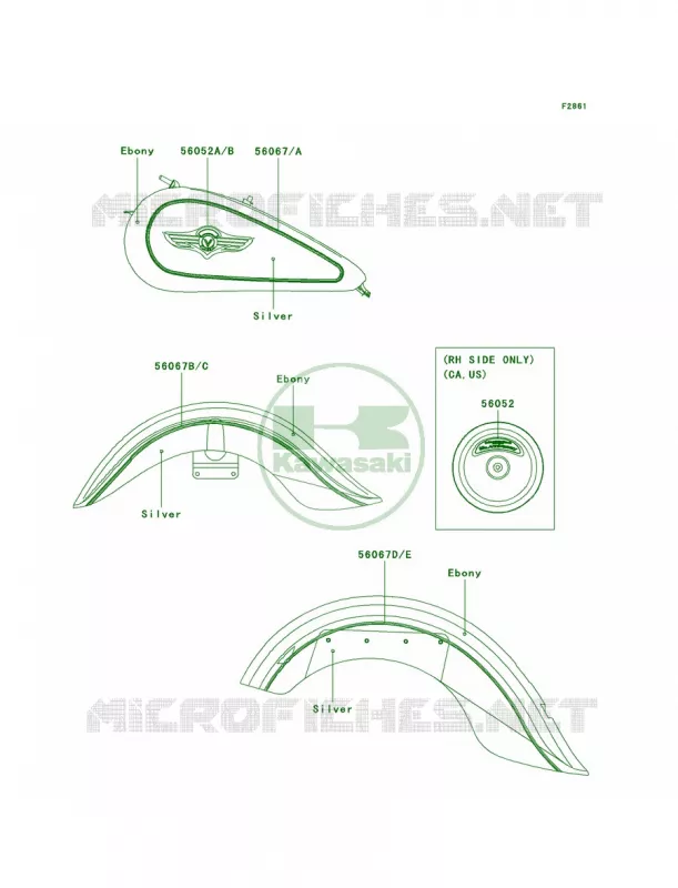 Decals Kawasaki MOTOS 1500 2006 Vulcan 1500 Classic  VN1500T6F