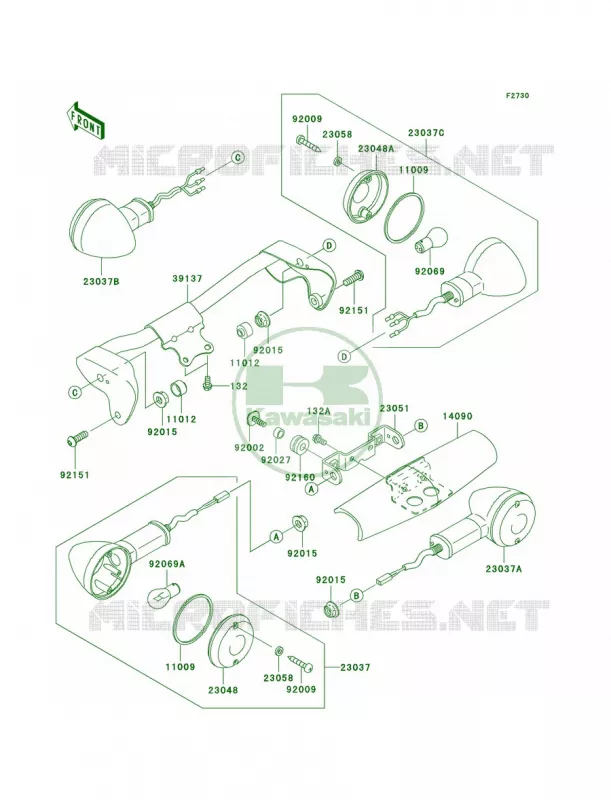Turn Signals Kawasaki MOTOS 1500 2006 Vulcan 1500 Classic  VN1500T6F