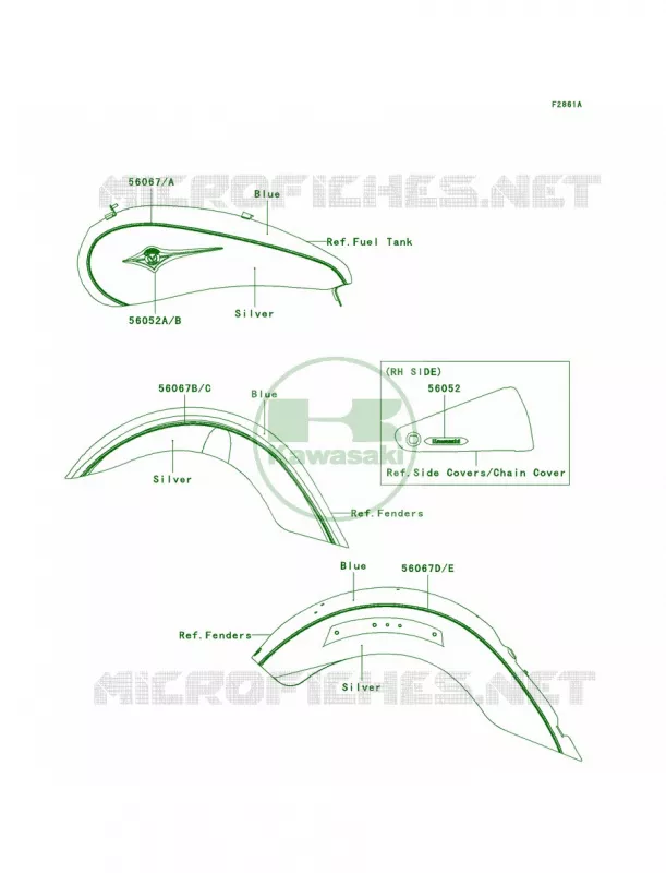 DecalsA6FBlueSilver Kawasaki MOTOS 2000 2006 Vulcan 2000  VN2000A6F