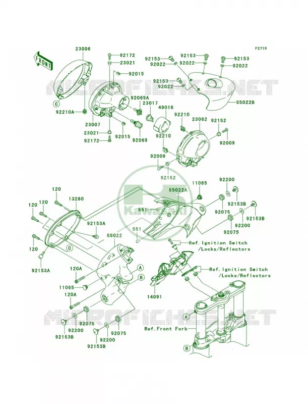 Headlights Kawasaki MOTOS 2000 2006 Vulcan 2000  VN2000A6F