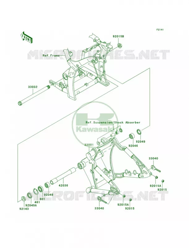 Swingarm Kawasaki MOTOS 2000 2006 Vulcan 2000  VN2000A6F