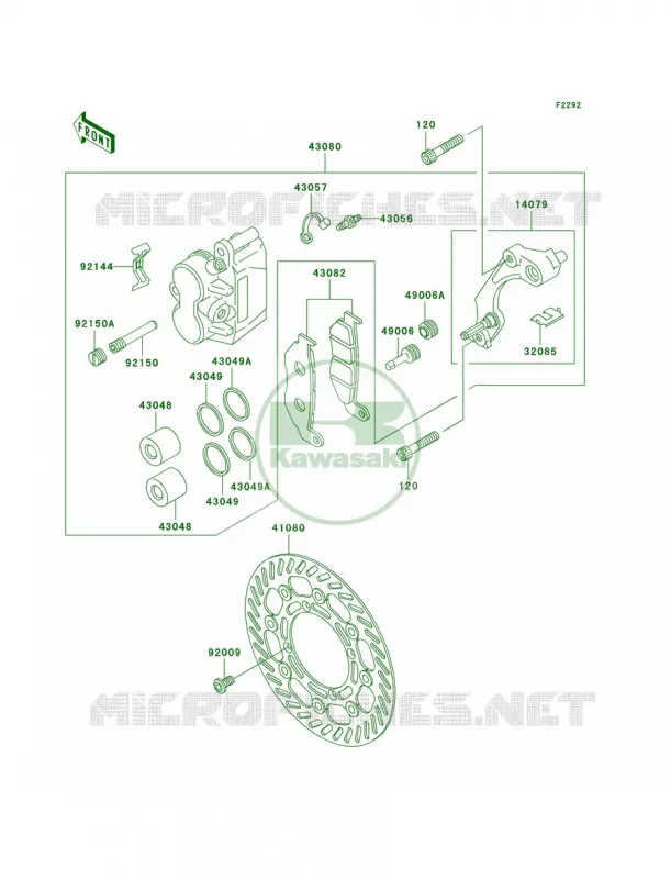 Front Brake Kawasaki MOTOS 300 2006 KLX300R  KLX300A6F