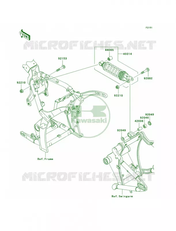 SuspensionShock Absorber Kawasaki MOTOS 2000 2006 Vulcan 2000 Limited  VN2000D6F