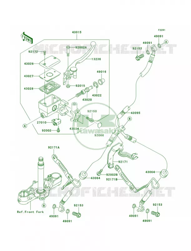 Front Master Cylinder Kawasaki MOTOS 2000 2006 Vulcan 2000 Classic  VN2000E6F
