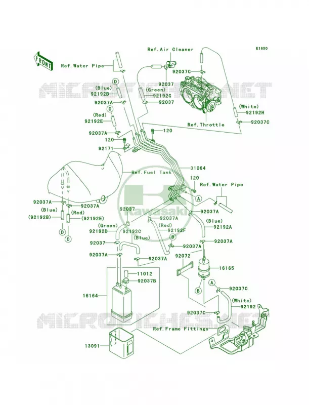 Fuel Evaporative SystemCA Kawasaki MOTOS 2000 2006 Vulcan 2000 Classic  VN2000E6F