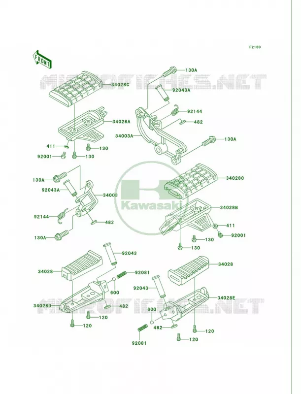 Footrests Kawasaki MOTOS 750 2006 Vulcan 750  VN750A6F