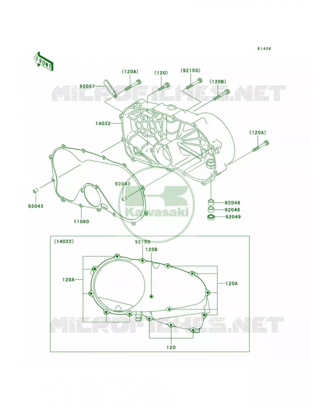 Right Engine Covers Kawasaki MOTOS 800 2006 Vulcan 800 Drifter  VN800E6F