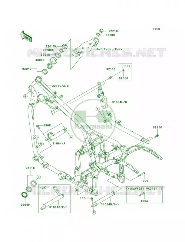 Frame Kawasaki MOTOS 900 2006 Vulcan 900 Classic  VN900B6F