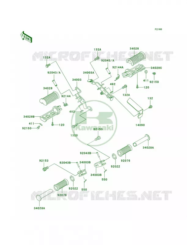 Footrests Kawasaki MOTOS 125 2005 Eliminator 125  BN125-A8