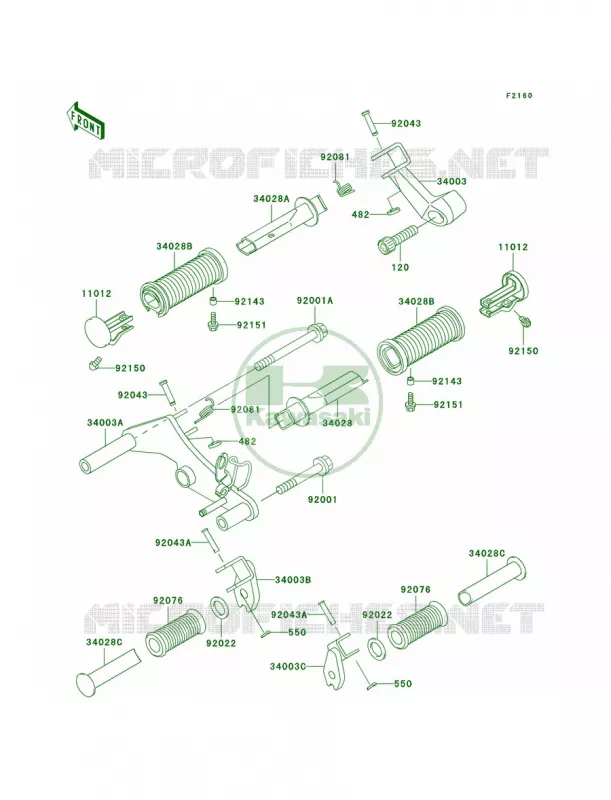 Footrests Kawasaki MOTOS 500 2005 Vulcan 500 LTD  EN500-C10