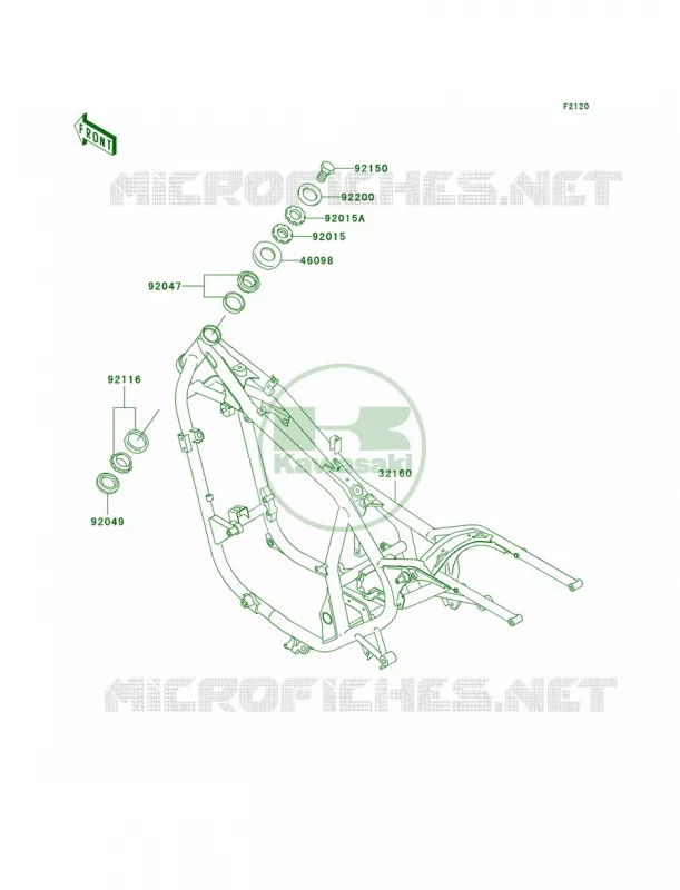 Frame Kawasaki MOTOS 500 2005 Vulcan 500 LTD  EN500-C10