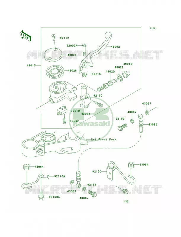 Front Master Cylinder Kawasaki MOTOS 500 2005 Vulcan 500 LTD  EN500-C10