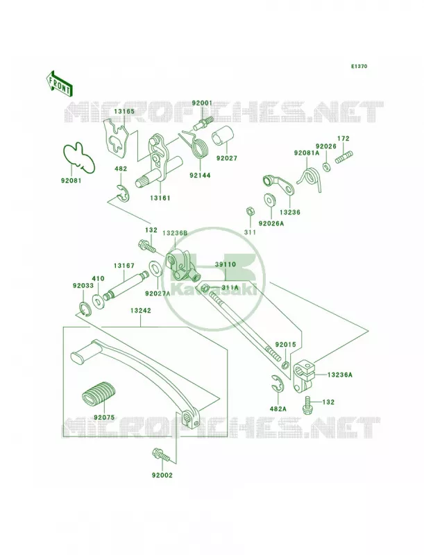 Gear Change Mechanism Kawasaki MOTOS 500 2005 Vulcan 500 LTD  EN500-C10