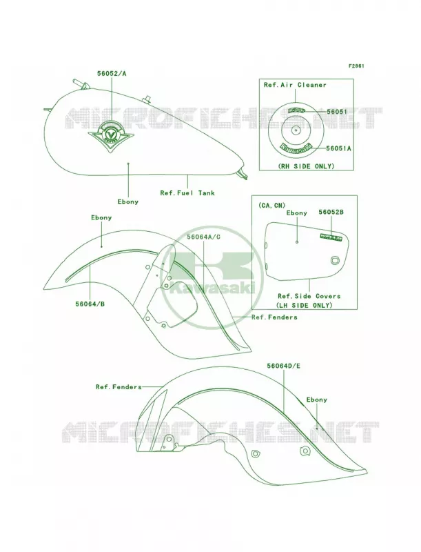 DecalsEbonyR1 Kawasaki MOTOS 1500 2005 Vulcan 1500 Drifter  VN1500-R5