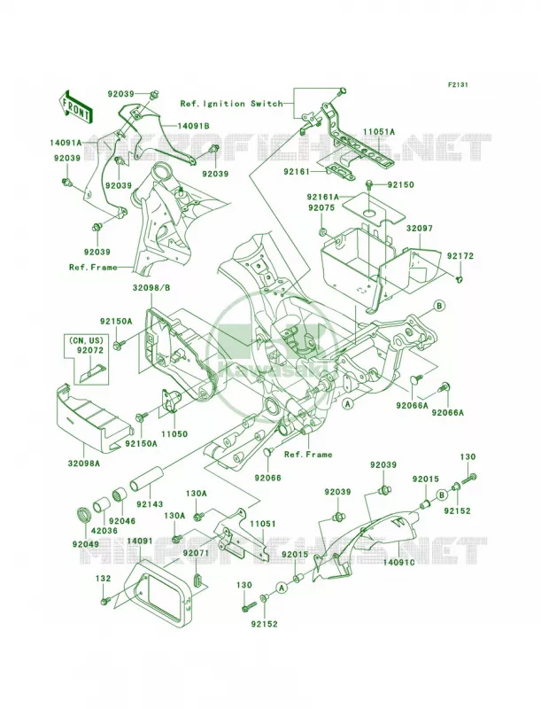 Frame Fittings Kawasaki MOTOS 1500 2005 Vulcan 1500 Drifter  VN1500-R5