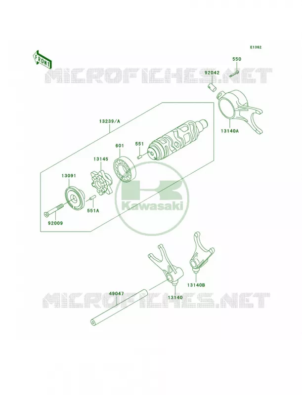 Gear Change DrumShift Forks Kawasaki MOTOS 1500 2005 Vulcan 1500 Drifter  VN1500-R5