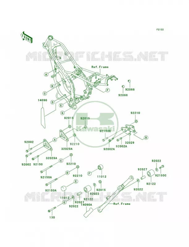 Engine Mount Kawasaki MOTOS 200 2005 KDX200  KDX200-H11