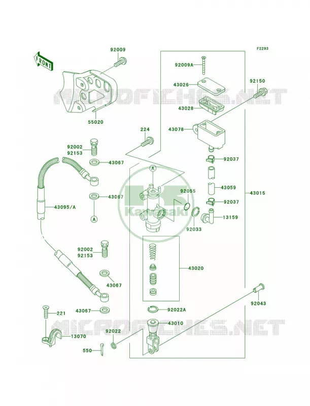 Rear Master Cylinder Kawasaki MOTOS 200 2005 KDX200  KDX200-H11