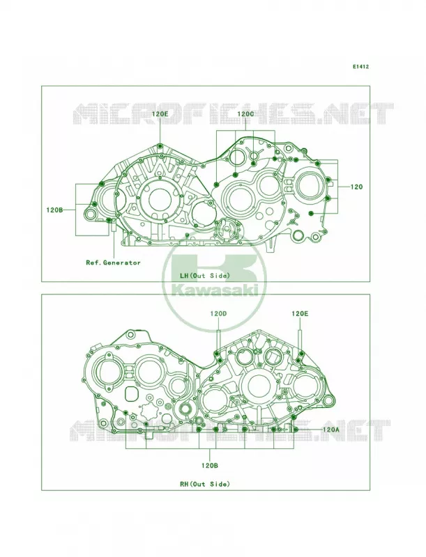 Crankcase Bolt Pattern Kawasaki MOTOS 2000 2005 Vulcan 2000  VN2000-A2
