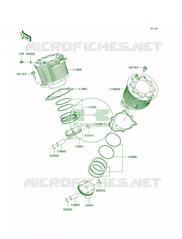 CylinderPistons Kawasaki MOTOS 2000 2005 Vulcan 2000  VN2000-A2