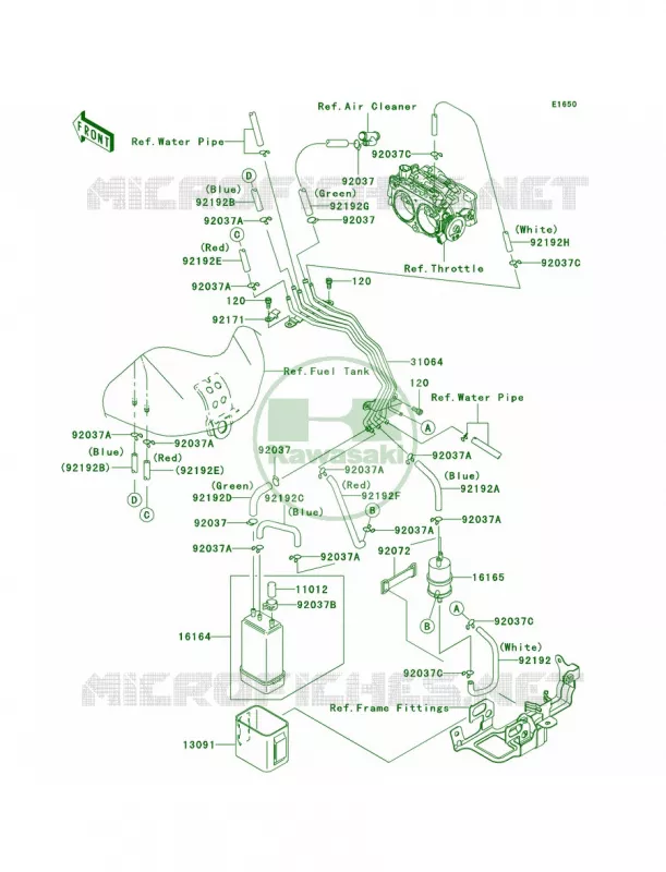Fuel Evaporative SystemCA Kawasaki MOTOS 2000 2005 Vulcan 2000 Limited  VN2000-D1