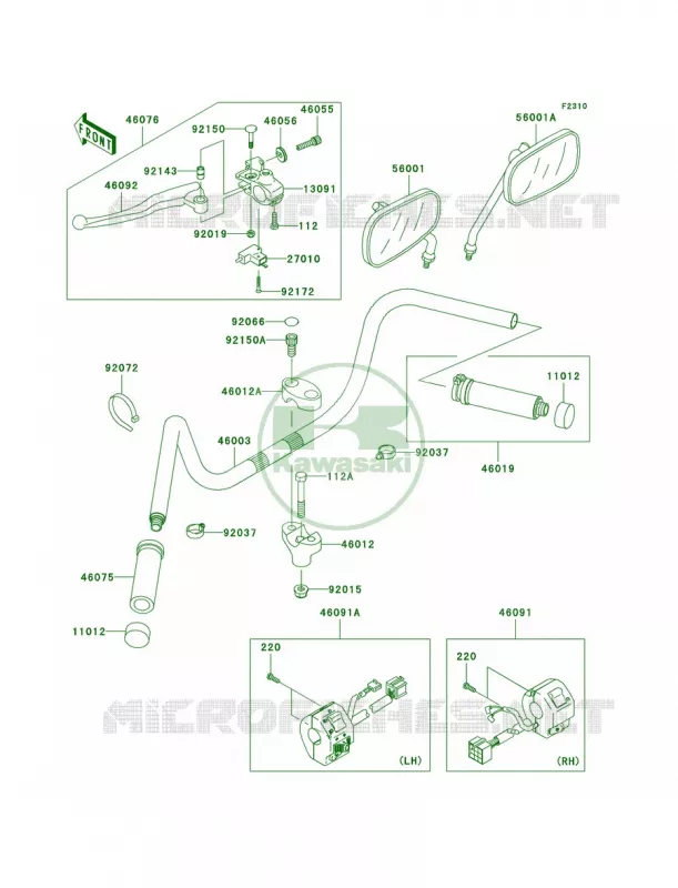 Handlebar Kawasaki MOTOS 800 2005 Vulcan 800  VN800-A11