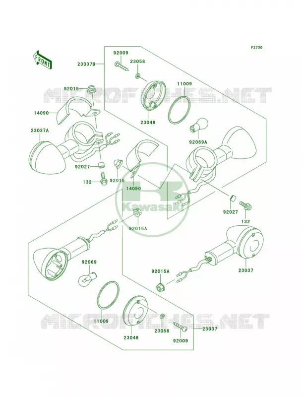Turn Signals Kawasaki MOTOS 800 2005 Vulcan 800  VN800-A11