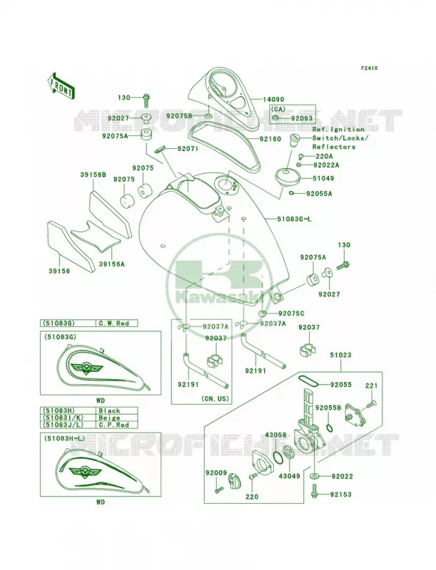 Fuel Tank Kawasaki MOTOS 800 2005 Vulcan 800 Classic  VN800-B10