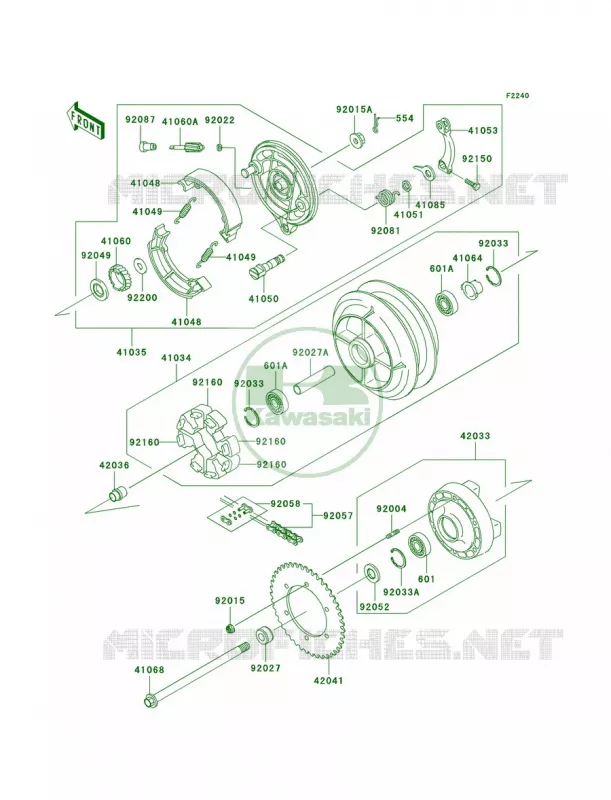 Rear WheelChain Kawasaki MOTOS 800 2005 Vulcan 800 Classic  VN800-B10