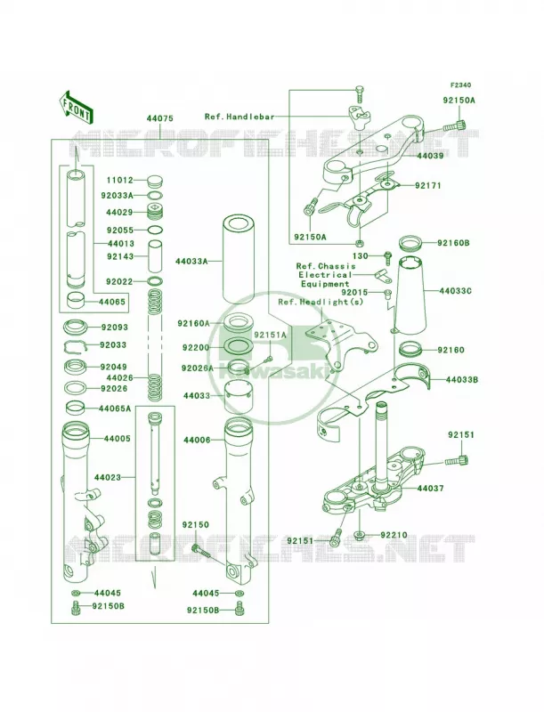 Front Fork Kawasaki MOTOS 800 2005 Vulcan 800 Drifter  VN800-E5
