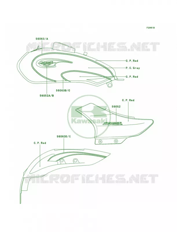 DecalsRedGrayA5A6 Kawasaki MOTOS 125 2004 Eliminator 125  BN125-A7
