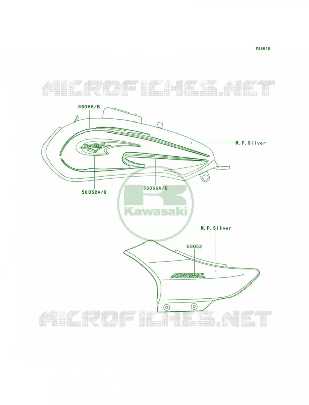 DecalsSilverA7 Kawasaki MOTOS 125 2004 Eliminator 125  BN125-A7